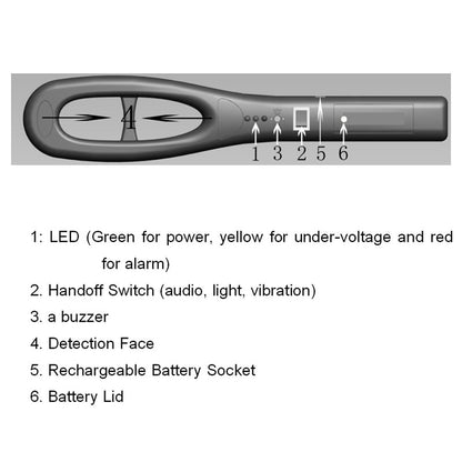 GC101H Portable Hand Held Metal Detector Body Scanner