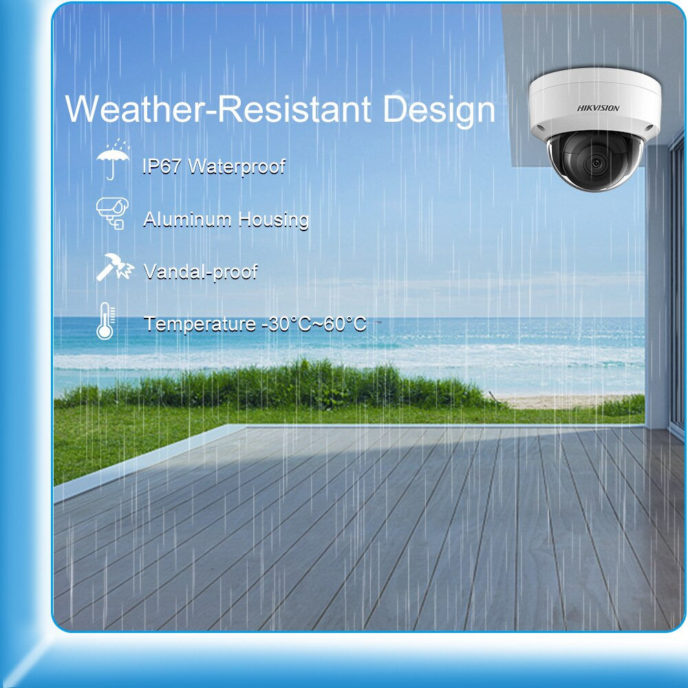 Hikvision CCTV Camera System 4MP POE IP Outdoor Camera 30m IR 8CH H.265+ NVR